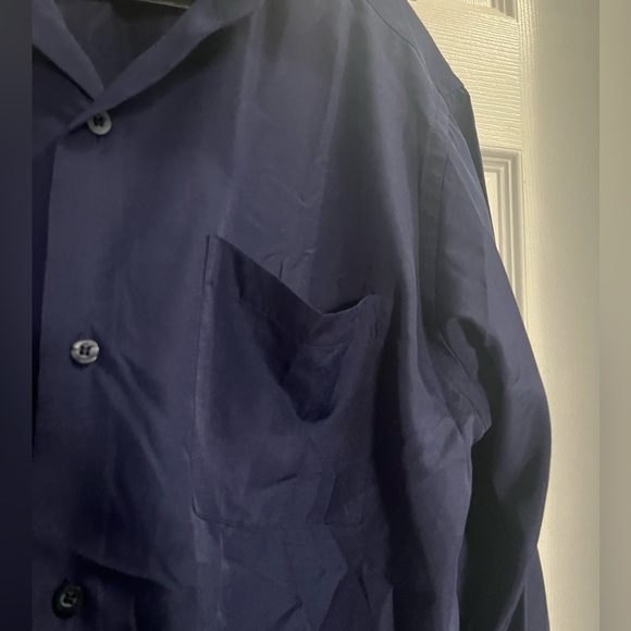 Milestone Designed in Italy Navy Blue Shirt w/ one Front Pocket!! - Picture 3 of 8